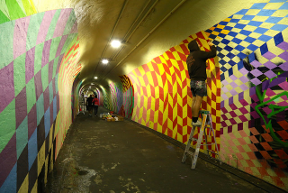 Illustration for article titled This Subway Tunnel Looks Like A Portal To A Psychedelic Fantasy World